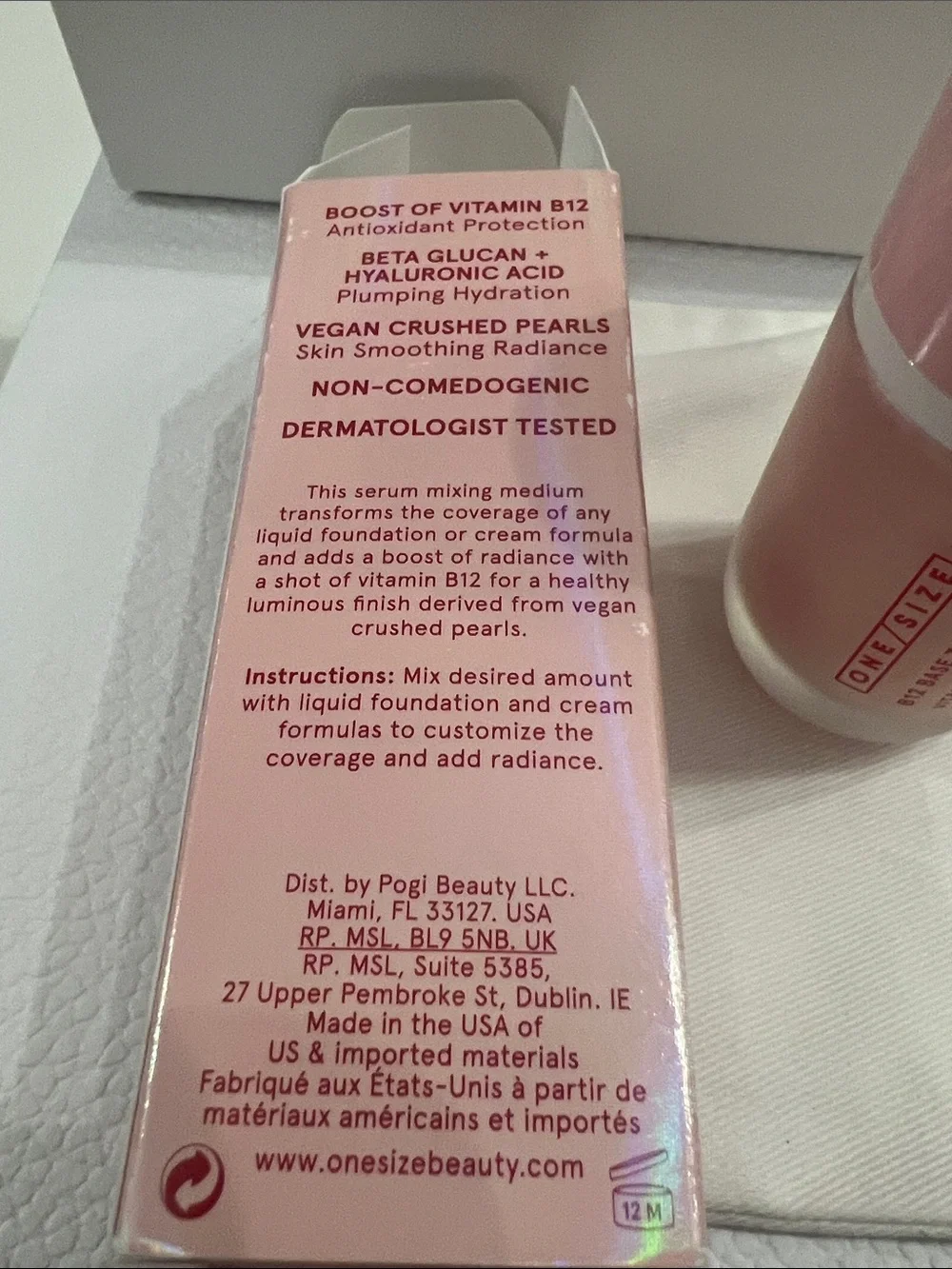 ONE/SIZE B12 Base Thinner Vitamin Pearl Serum